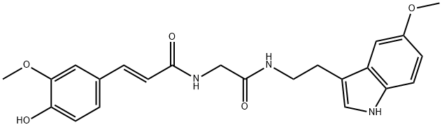 2-Propenamide, 3-(4-hydroxy-3-methoxyphenyl)-N-[2-[[2-(5-methoxy-1H-indol-3-yl)ethyl]amino]-2-oxoethyl]-, (2E)- Structure