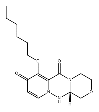 1H-[1,4]Oxazino[3,4-c]pyrido[2,1-f][1,2,4]triazine-6,8-dione, 7-(hexyloxy)-3,4,12,12a-tetrahydro-, (12aS)- Structure
