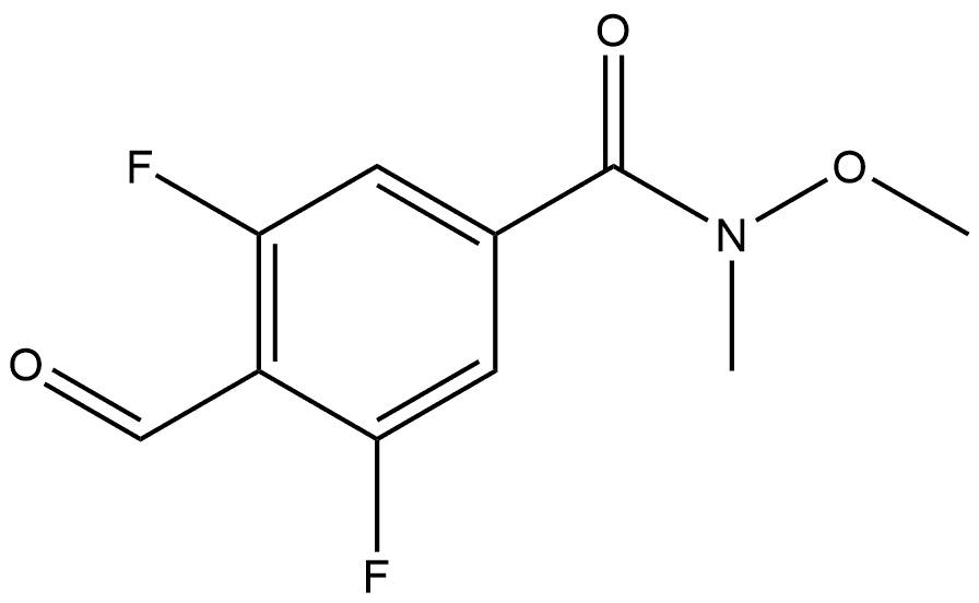 3,5-Difluoro-4-formyl-N-methoxy-N-methylbenzamide Structure