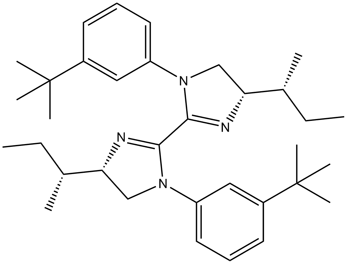 (4S,4′S)-1,1′-Bis[3-(1,1-dimethylethyl)phenyl]-4,4′,5,5′-tetrahydro-4,4′-bis[(1R)-1-methylpropyl]-2,2′-bi-1H-imidazole Structure