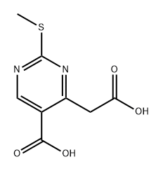4-Pyrimidineacetic acid, 5-carboxy-2-(methylthio)- Structure
