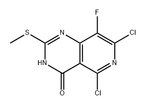 Pyrido[4,3-d]pyrimidin-4(3H)-one, 5,7-dichloro-8-fluoro-2-(methylthio)- Structure