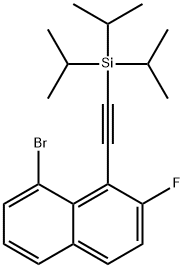 Naphthalene, 8-bromo-2-fluoro-1-[2-[tris(1-methylethyl)silyl]ethynyl]- Structure