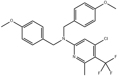 2-Pyridinamine, 4-chloro-N,N-bis[(4-methoxyphenyl)methyl]-6-methyl-5-(trifluoromethyl)- Structure