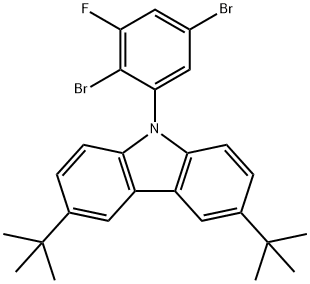 9H-Carbazole, 9-(2,5-dibromo-3-fluorophenyl)-3,6-bis(1,1-dimethylethyl)- Structure