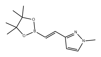 1H-Pyrazole, 1-methyl-3-[(1E)-2-(4,4,5,5-tetramethyl-1,3,2-dioxaborolan-2-yl)ethenyl]- Structure