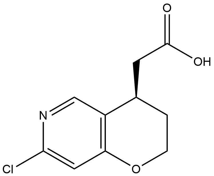 (4R)-7-Chloro-3,4-dihydro-2H-pyrano[3,2-c]pyridine-4-acetic acid Structure