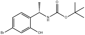 1,1-Dimethylethyl N-[(1S)-1-(4-bromo-2-hydroxyphenyl)ethyl]carbamate 구조식 이미지