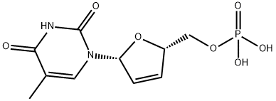 5'-Thymidylic acid, 2',3'-didehydro-3'-deoxy- Structure