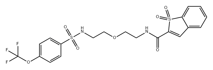 Benzo[b]thiophene-2-carboxamide, N-[2-[2-[[[4-(trifluoromethoxy)phenyl]sulfonyl]amino]ethoxy]ethyl]-, 1,1-dioxide Structure