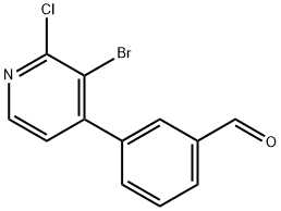 Benzaldehyde, 3-(3-bromo-2-chloro-4-pyridinyl)- Structure