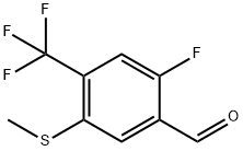 Benzaldehyde, 2-fluoro-5-(methylthio)-4-(trifluoromethyl)- Structure