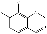 Benzaldehyde, 3-chloro-4-methyl-2-(methylthio)- Structure