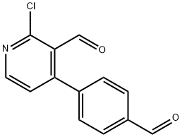 3-Pyridinecarboxaldehyde, 2-chloro-4-(4-formylphenyl)- Structure