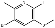 Pyridine, 3-bromo-6-fluoro-2-methyl-5-(methylthio)- Structure