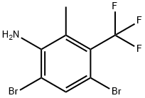 Benzenamine, 4,6-dibromo-2-methyl-3-(trifluoromethyl)- Structure