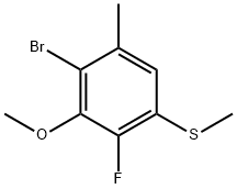 Benzene, 2-bromo-4-fluoro-3-methoxy-1-methyl-5-(methylthio)- Structure