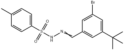 Benzenesulfonic acid, 4-methyl-, 2-[[3-bromo-5-(1,1-dimethylethyl)phenyl]methylene]hydrazide Structure