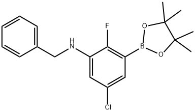 N-[5-Chloro-2-fluoro-3-(4,4,5,5-tetramethyl-1,3,2-dioxaborolan-2-yl)phenyl]benzenemethanamine Structure