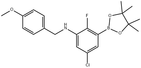 N-[5-Chloro-2-fluoro-3-(4,4,5,5-tetramethyl-1,3,2-dioxaborolan-2-yl)phenyl]-4-methoxybenzenemethanamine Structure