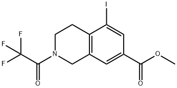 Methyl 1,2,3,4-tetrahydro-5-iodo-2-(2,2,2-trifluoroacetyl)-7-isoquinolinecarboxylate Structure