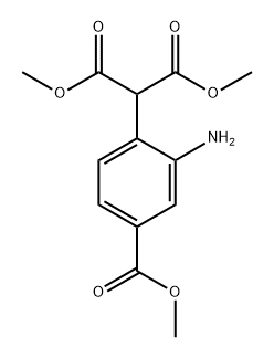 Propanedioic acid, 2-[2-amino-4-(methoxycarbonyl)phenyl]-, 1,3-dimethyl ester Structure