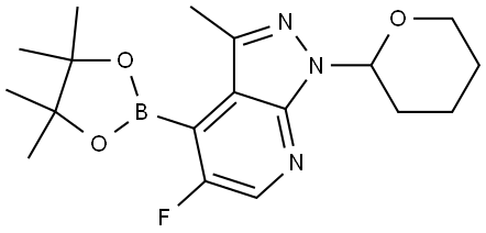 5-Fluoro-3-methyl-1-(tetrahydro-2H-pyran-2-yl)-4-(4,4,5,5-tetramethyl-1,3,2-dioxaborolan-2-yl)-1H-pyrazolo[3,4-b]pyridine Structure