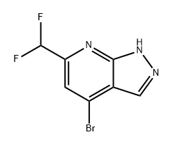 1H-Pyrazolo[3,4-b]pyridine, 4-bromo-6-(difluoromethyl)- Structure