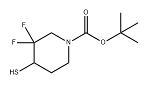 1-Piperidinecarboxylic acid, 3,3-difluoro-4-mercapto-, 1,1-dimethylethyl ester 구조식 이미지