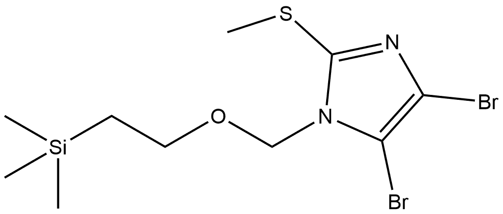 4,5-Dibromo-2-(methylthio)-1-((2-(trimethylsilyl)ethoxy)methyl)-1H-imidazole Structure