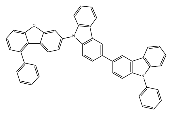 3,3'-Bi-9H-carbazole, 9-phenyl-9'-(9-phenyl-3-dibenzofuranyl)- 구조식 이미지