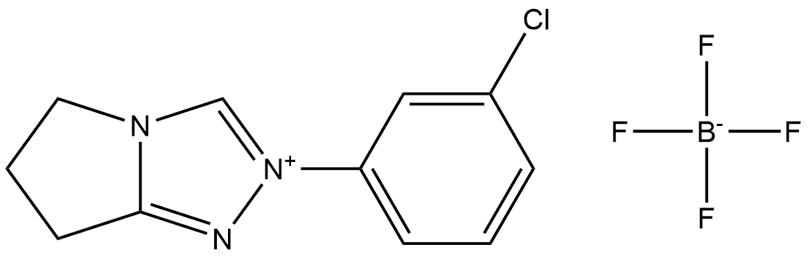 5H-Pyrrolo[2,1-c]-1,2,4-triazolium, 2-(3-chlorophenyl)-6,7-dihydro-, tetrafluoroborate(1-) (1:1) Structure