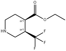 rel-Ethyl (3R,4R)-3-(trifluoromethyl)piperidine-4-carboxylate 구조식 이미지