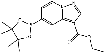 Pyrazolo[1,5-a]pyridine-3-carboxylic acid, 5-(4,4,5,5-tetramethyl-1,3,2-dioxaborolan-2-yl)-, ethyl ester 구조식 이미지