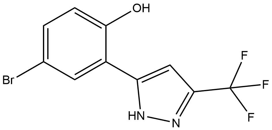 4-Bromo-2-[3-(trifluoromethyl)-1H-pyrazol-5-yl]phenol Structure