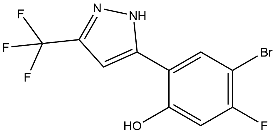 4-Bromo-5-fluoro-2-[3-(trifluoromethyl)-1H-pyrazol-5-yl]phenol Structure