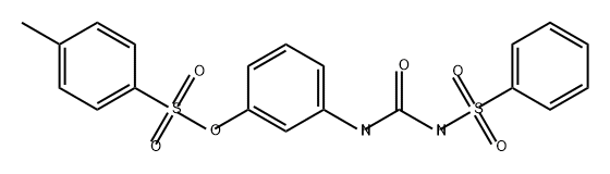 Benzenesulfonamide, N-[[[3-[[(4-methylphenyl)sulfonyl]oxy]phenyl]amino]carbonyl]- Structure