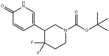 1-Piperidinecarboxylic acid, 3-(1,6-dihydro-6-oxo-3-pyridinyl)-4,4-difluoro-, 1,1-dimethylethyl ester Structure