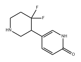 2(1H)-Pyridinone, 5-(4,4-difluoro-3-piperidinyl)- 구조식 이미지