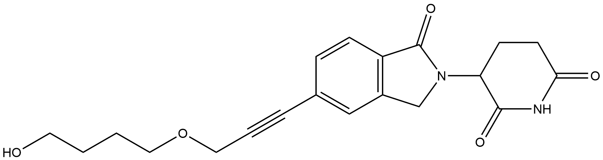 3-[1,3-Dihydro-5-[3-(4-hydroxybutoxy)-1-propyn-1-yl]-1-oxo-2H-isoindol-2-yl]-2,6-piperidinedione (ACI) 구조식 이미지