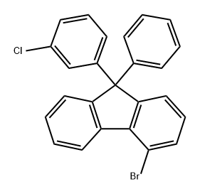 9H-Fluorene, 4-bromo-9-(3-chlorophenyl)-9-phenyl- 구조식 이미지