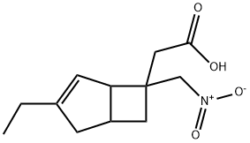 Bicyclo[3.2.0]hept-3-ene-6-acetic acid, 3-ethyl-6-(nitromethyl)- 구조식 이미지