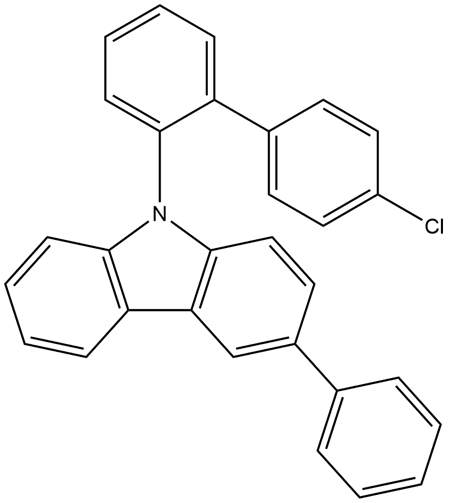 9-(4'-chloro-[1,1'-biphenyl]-2-yl)-3-phenyl-9H-carbazole 구조식 이미지