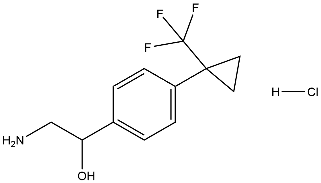 2-amino-1-(4-(1-(trifluoromethyl)cyclopropyl)phenyl)ethan-1-ol hydrochloride Structure