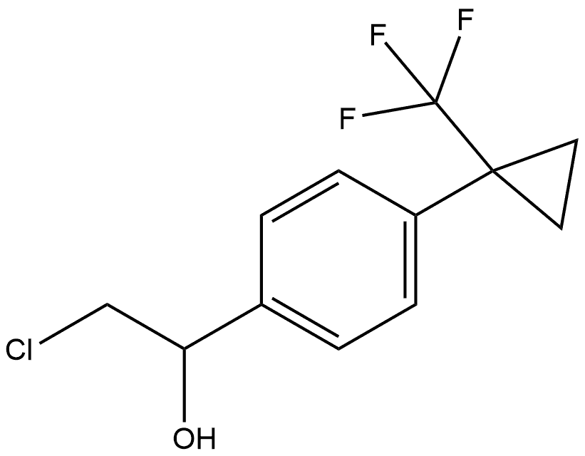 2-chloro-1-(4-(1-(trifluoromethyl)cyclopropyl)phenyl)ethan-1-ol 구조식 이미지