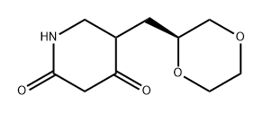 2,4-Piperidinedione, 5-[(2S)-1,4-dioxan-2-ylmethyl]- Structure