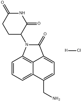 2,6-Piperidinedione, 3-[5-(aminomethyl)-2-oxobenz[cd]indol-1(2H)-yl]-, hydrochloride (1:1) 구조식 이미지