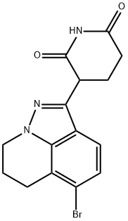 2,6-Piperidinedione, 3-(5-bromo-7,8-dihydro-6H-pyrazolo[4,5,1-ij]quinolin-2-yl)- 구조식 이미지