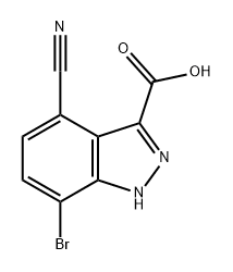 1H-Indazole-3-carboxylic acid, 7-bromo-4-cyano- 구조식 이미지