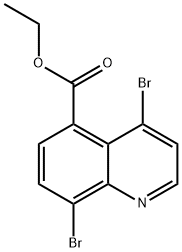 5-Quinolinecarboxylic acid, 4,8-dibromo-, ethyl ester Structure